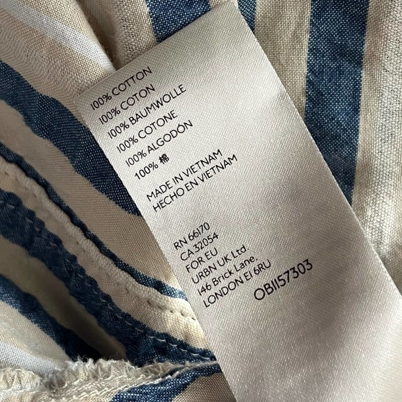 We The Free Striped Button Down Oversized Cotton Women's Shirt XS - Picture 10 of 12